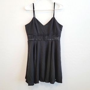 💕 NWOT PERSUN Lace Cutout Black Mini Dress Size XL